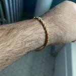 10K Solid Yellow Gold 1.75mm Rope Chain Bracelet