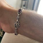 925 Sterling Silver Vintage Oval Purple Amethyst Chain Gemstone Tennis Bracelet