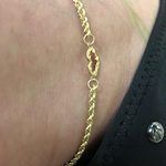 14K Solid Rose Pink Gold Rope Chain Heart Anklet Summer Beach Foot Ankle Bracelet