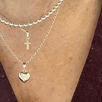 14K Solid White Gold Heart Necklace Love Pendant Charm