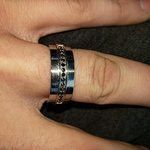 Stainless Steel Black Diamond 8mm Wedding Band Ring