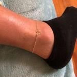 14K Solid White Gold Double Strand Heart Anklet Summer Beach Foot Ankle Bracelet