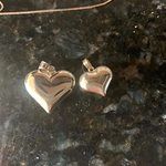 14K Solid White Gold Heart Necklace Love Pendant Charm