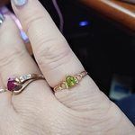 10K Solid Yellow Gold Red Ruby Heart Ring Gemstone Love Band July Birthstone Jewelry