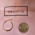 14K Solid Rose Pink Gold Diamond Round Large Hoop Earrings