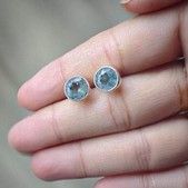 Beautiful aquamarine earrings for my second piercing, in love with them