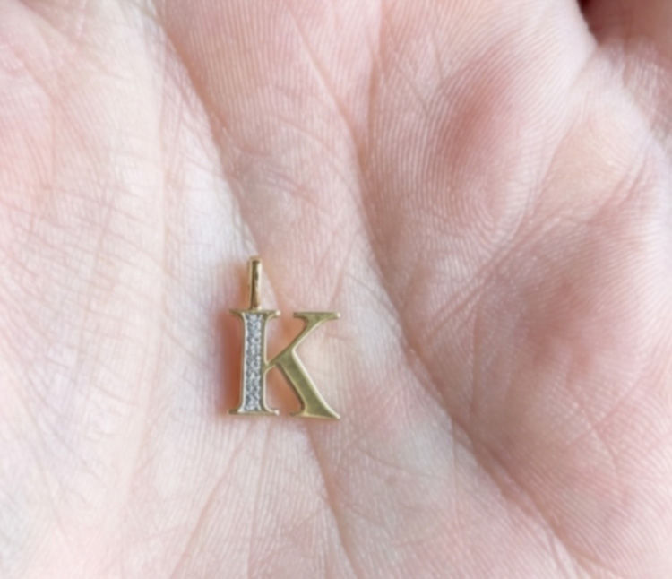 gold diamond alphabetical necklace