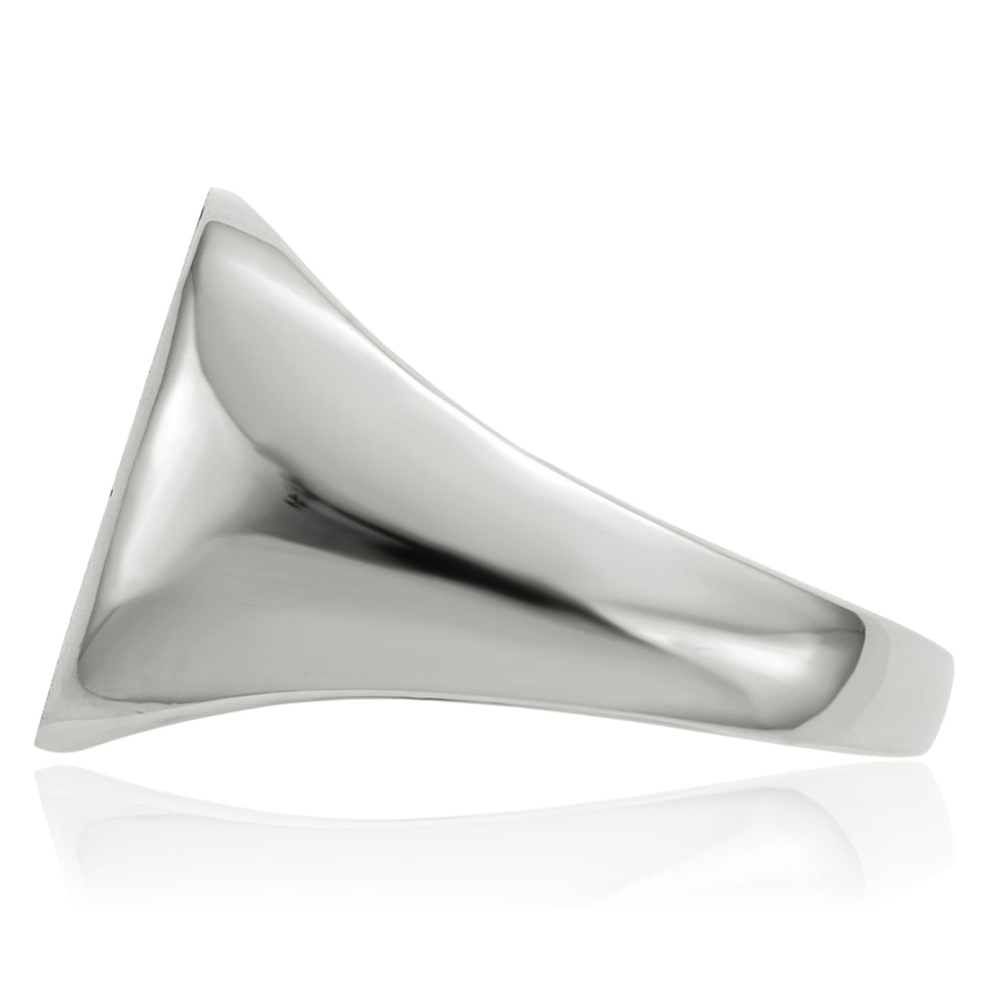 10K Solid White Gold Mens Custom Engraved Signet Ring - Picture 17 of 91