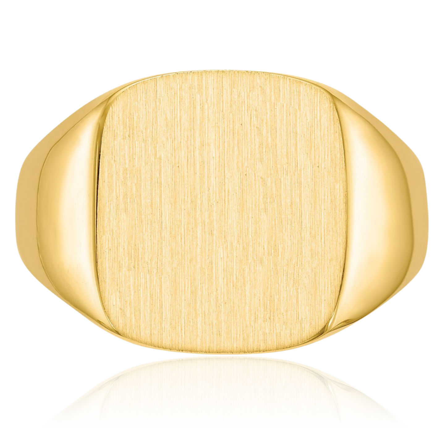 10K Solid Yellow Gold Mens Custom Engraved Signet Ring - Picture 28 of 100