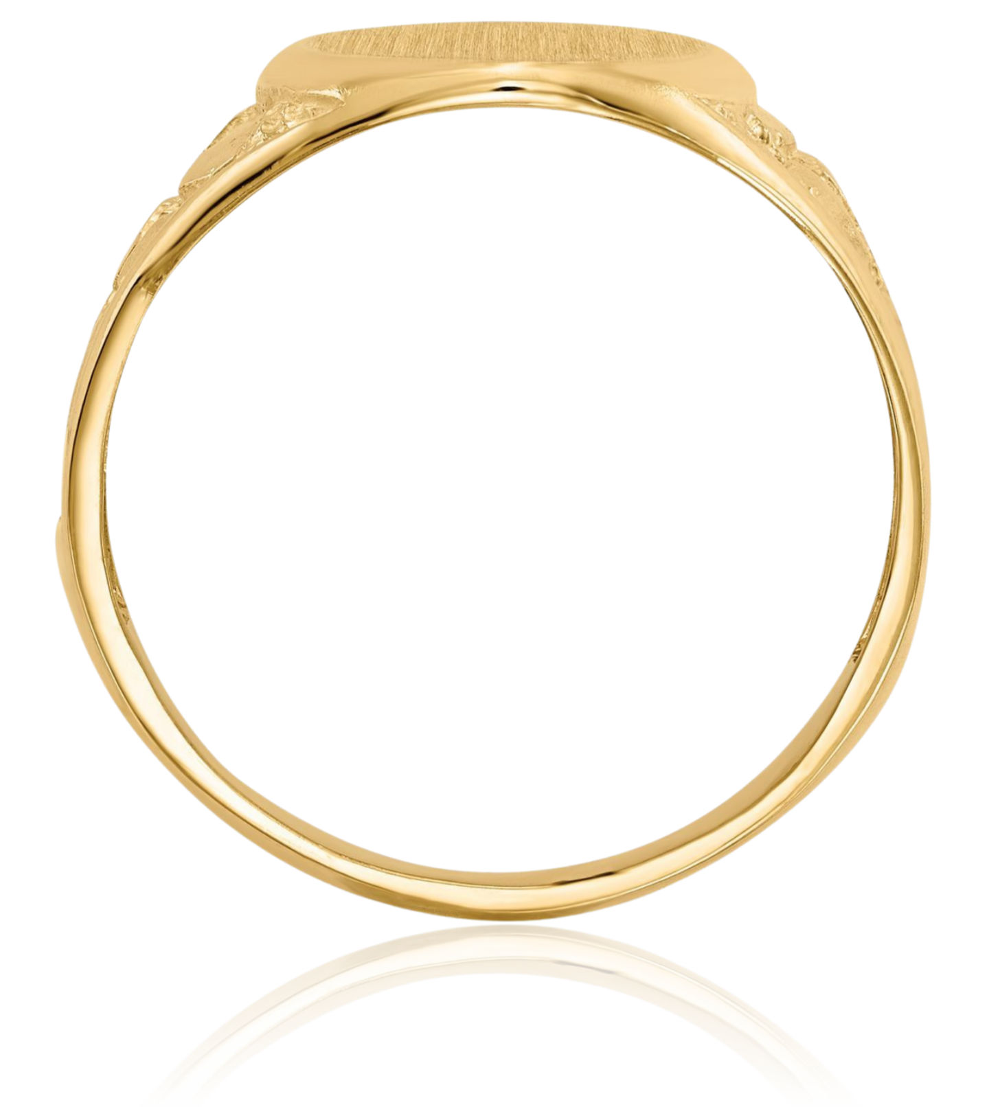 10K Solid Yellow Gold Mens Custom Engraved Signet Ring - Picture 26 of 100