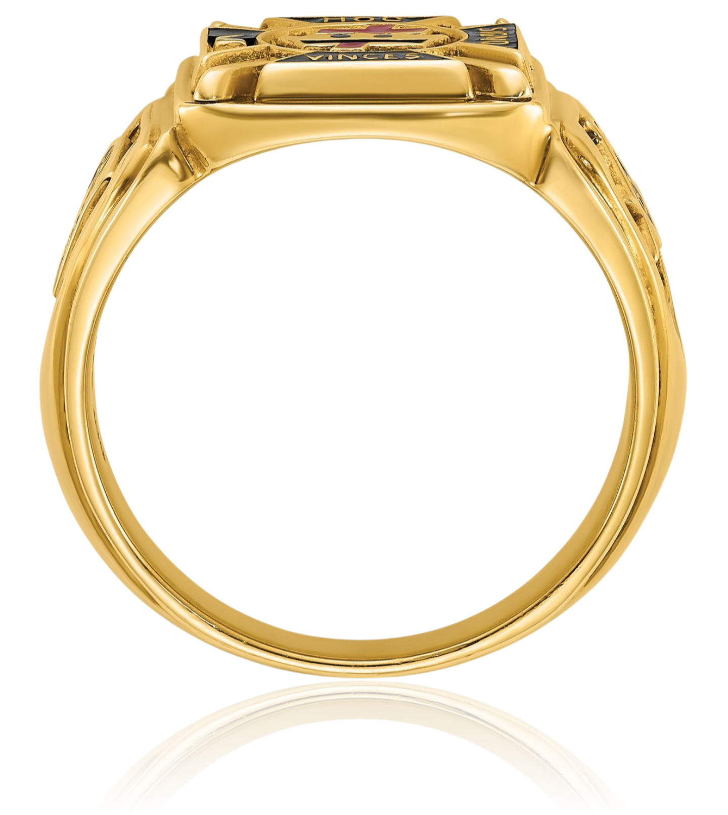10K Solid Yellow Gold Mens Multi-color Knights Templar Masonic Ring - Picture 21 of 109