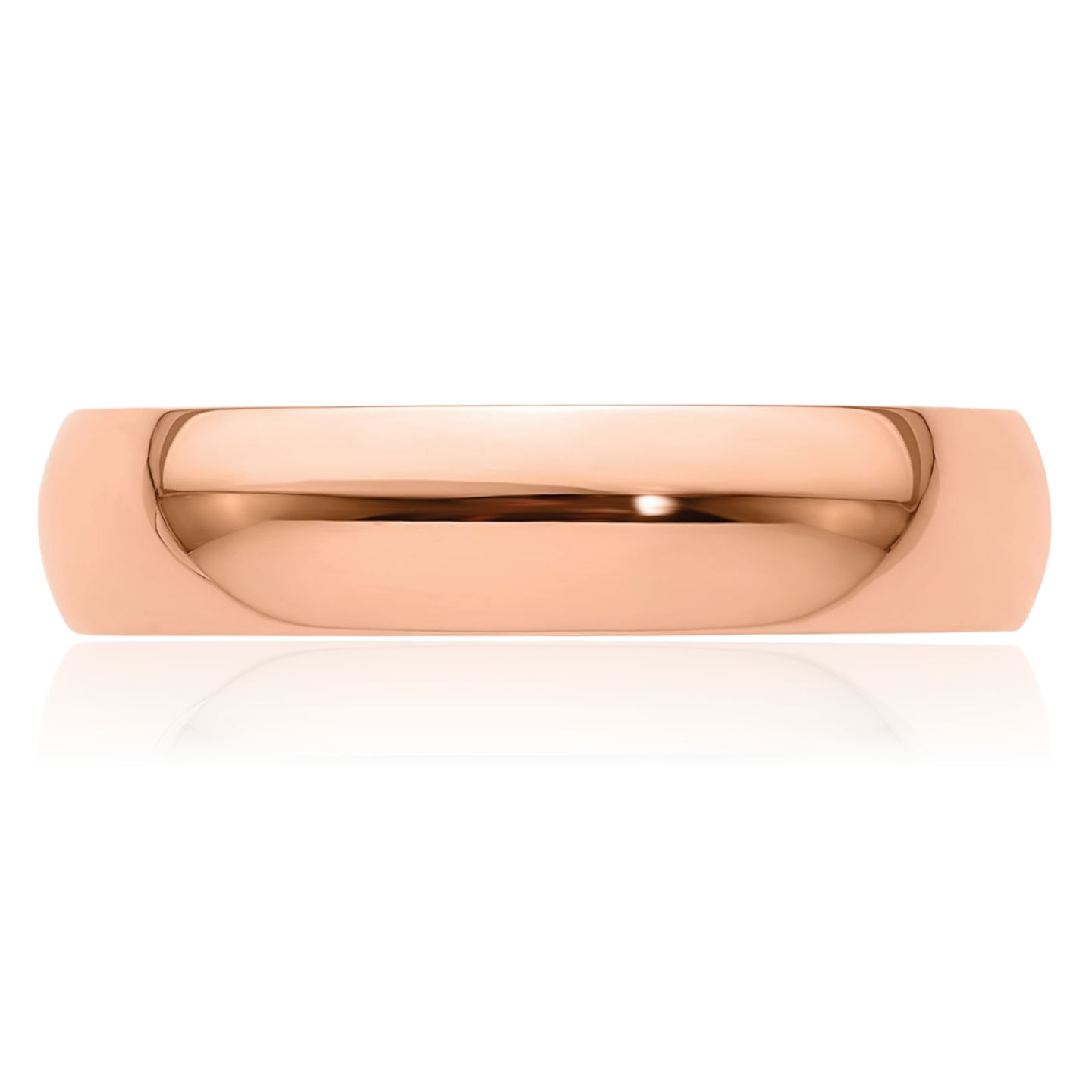 14K Solid Rose Gold 5mm Half Round Classic Wedding Ring - Picture 18 of 220