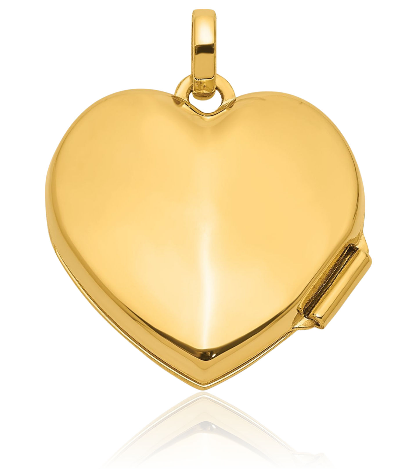 14K Solid Two Tone Gold Diamond Heart Photo Locket Necklace - Picture 7 of 14