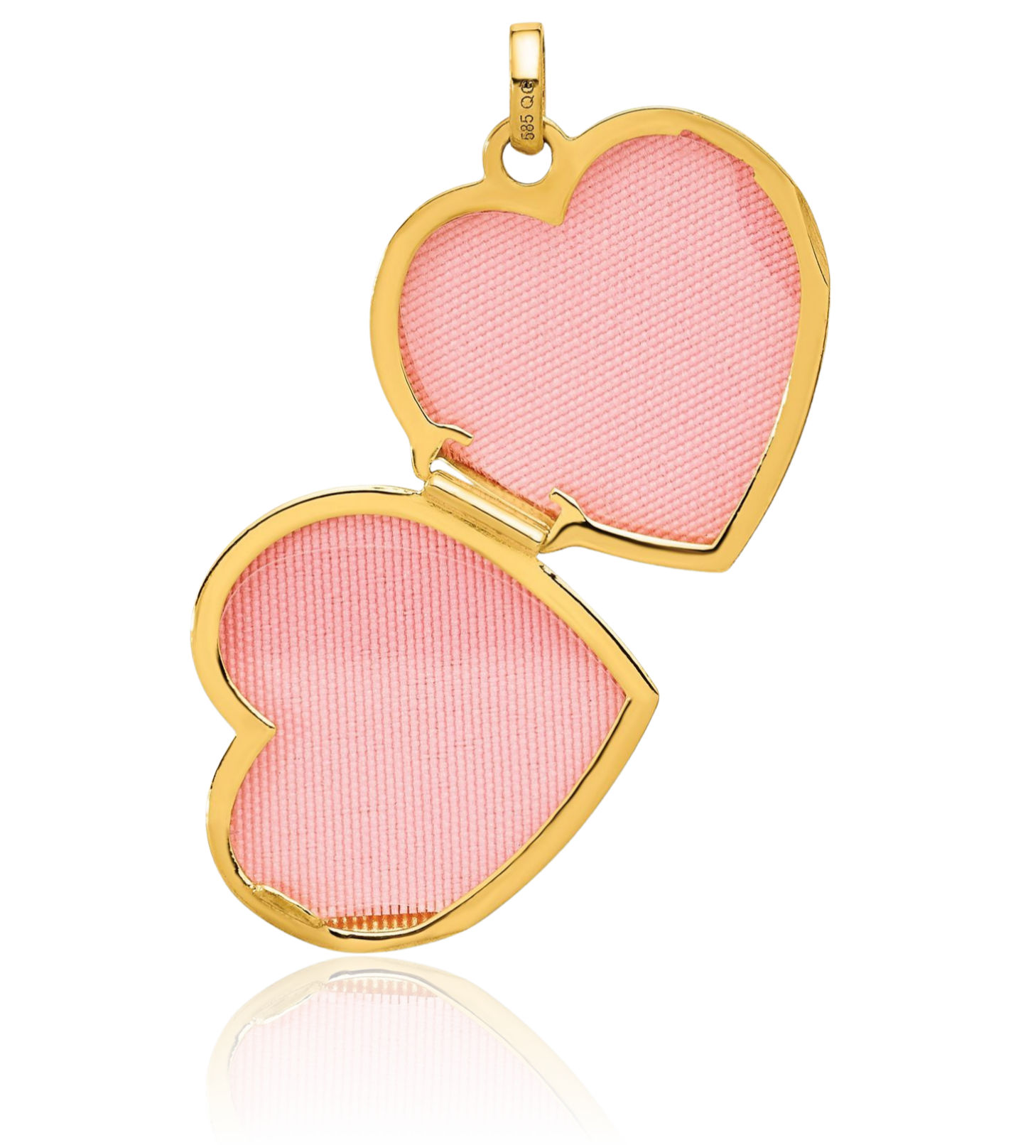14K Solid Two Tone Gold Diamond Heart Photo Locket Necklace - Picture 8 of 14