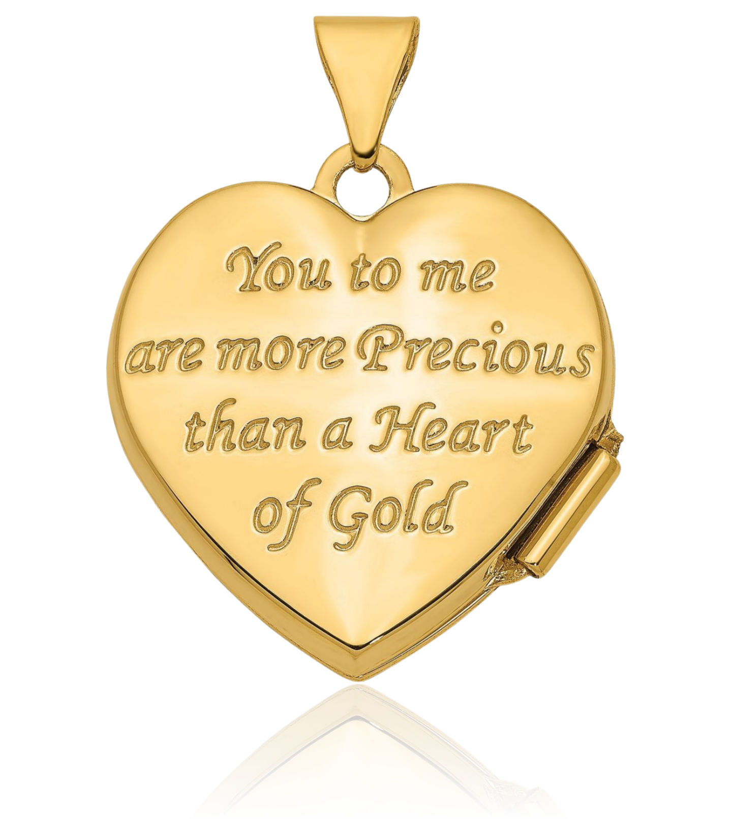 14K Solid Two Tone Gold Heart Photo Locket Necklace - Picture 7 of 14