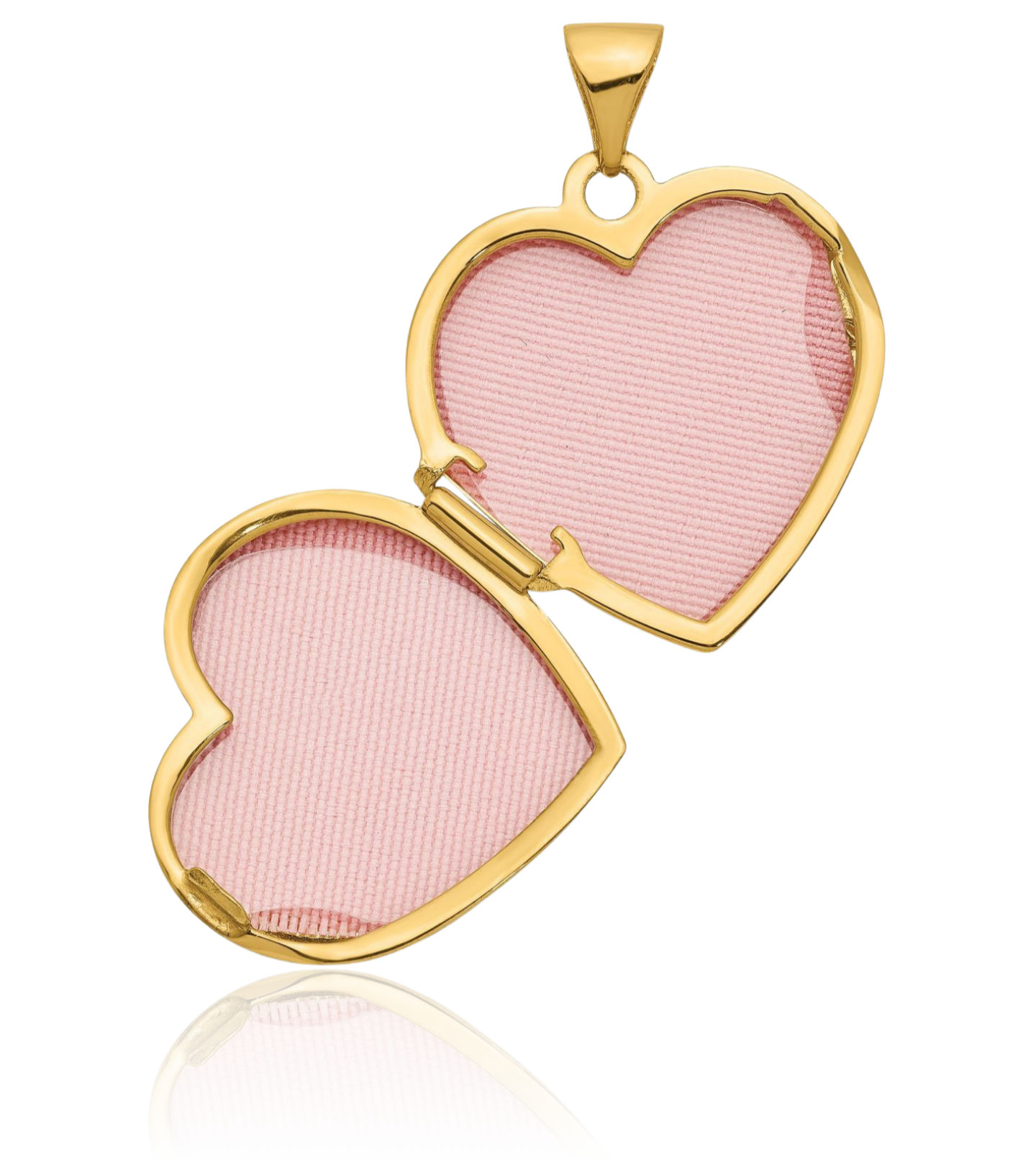 14K Solid Two Tone Gold Heart Photo Locket Necklace - Picture 8 of 14