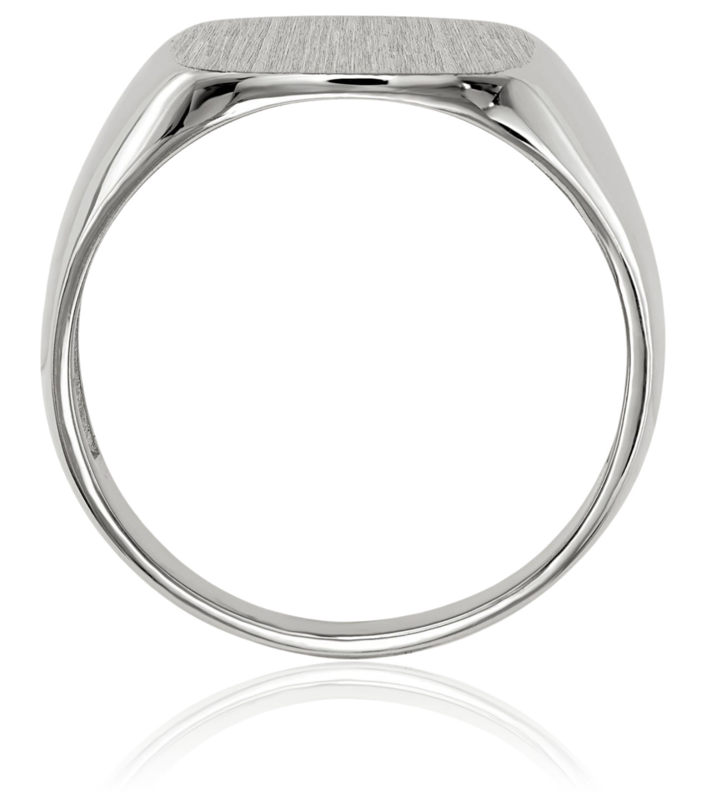 10K Solid White Gold Mens Custom Engraved Signet Ring - Picture 16 of 91