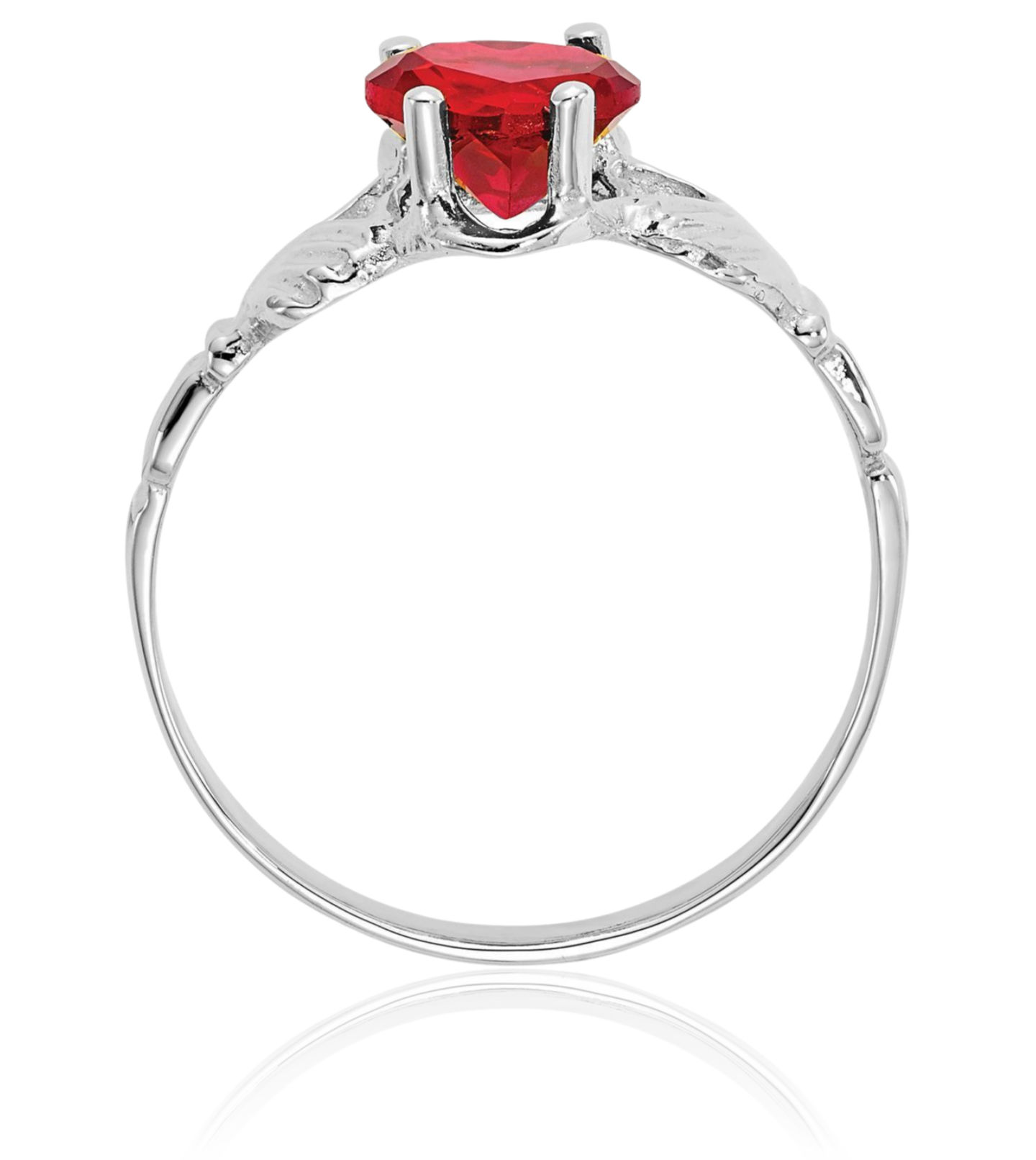 14K Solid White Gold CZ Heart Celtic Ring - Picture 9 of 62