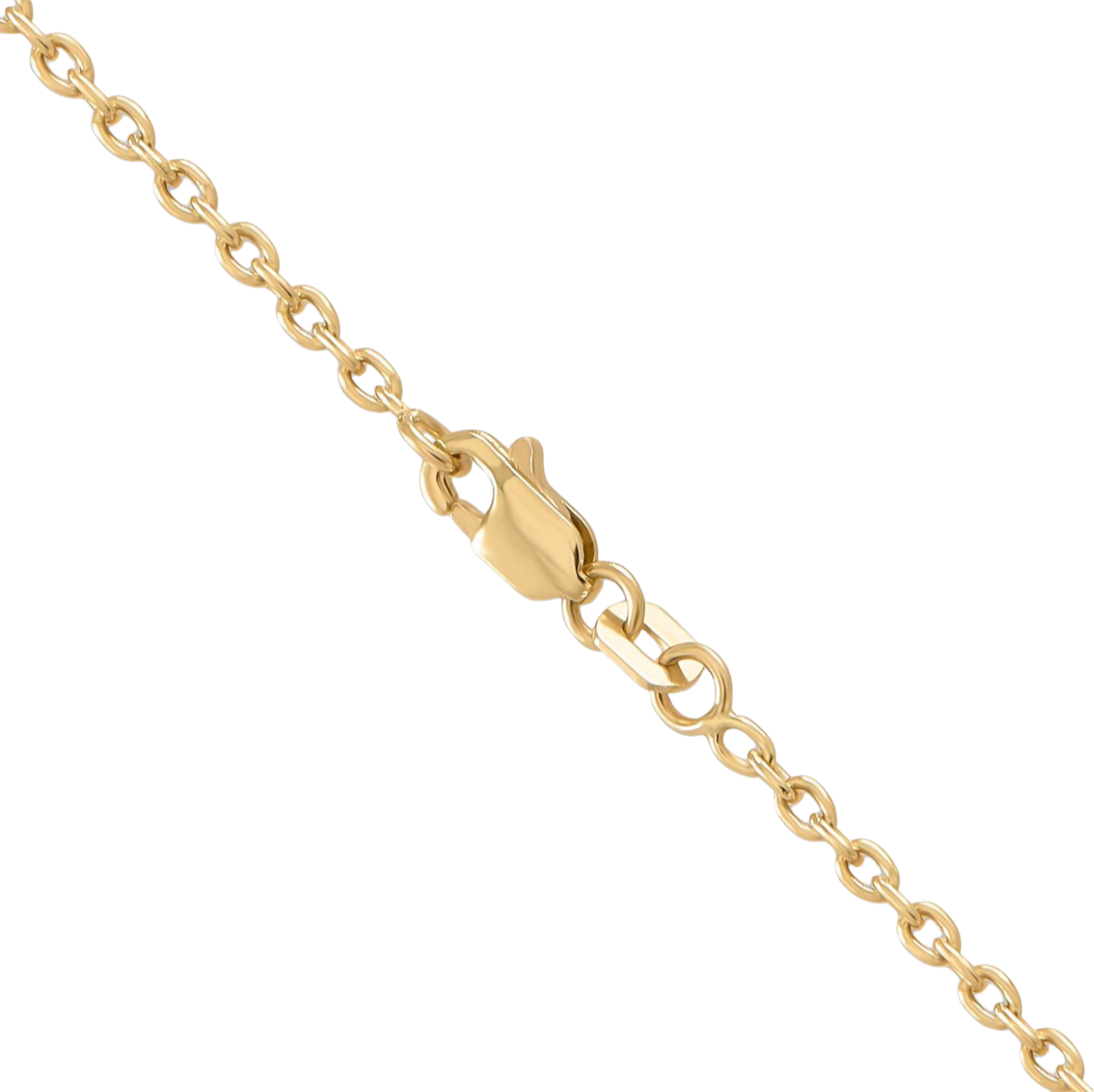 14K Solid Yellow Gold 2mm Round Cable Rolo Link Chain Necklace | eBay