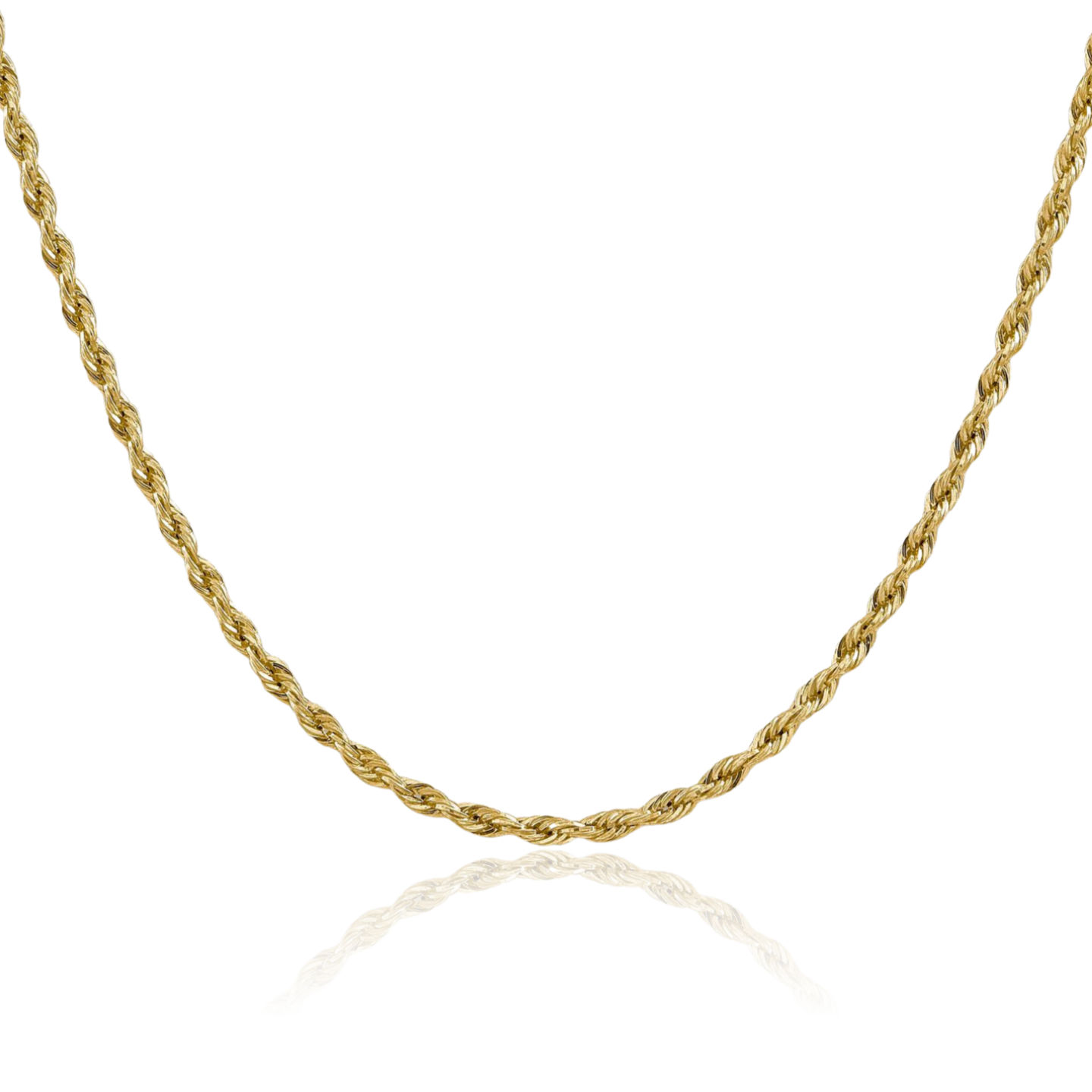 14K Solid Yellow Gold 3mm Twisted Rope Chain Necklace | eBay