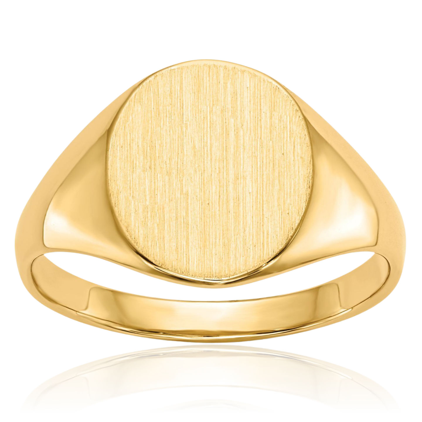 14K Solid Yellow Gold Custom Engraved Signet Ring - Picture 12 of 80