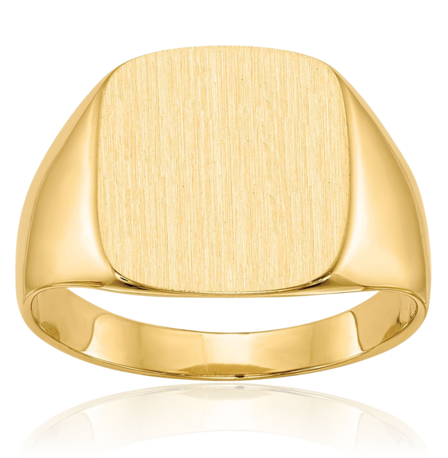 10K Solid Yellow Gold Mens Custom Engraved Signet Ring - Picture 21 of 100
