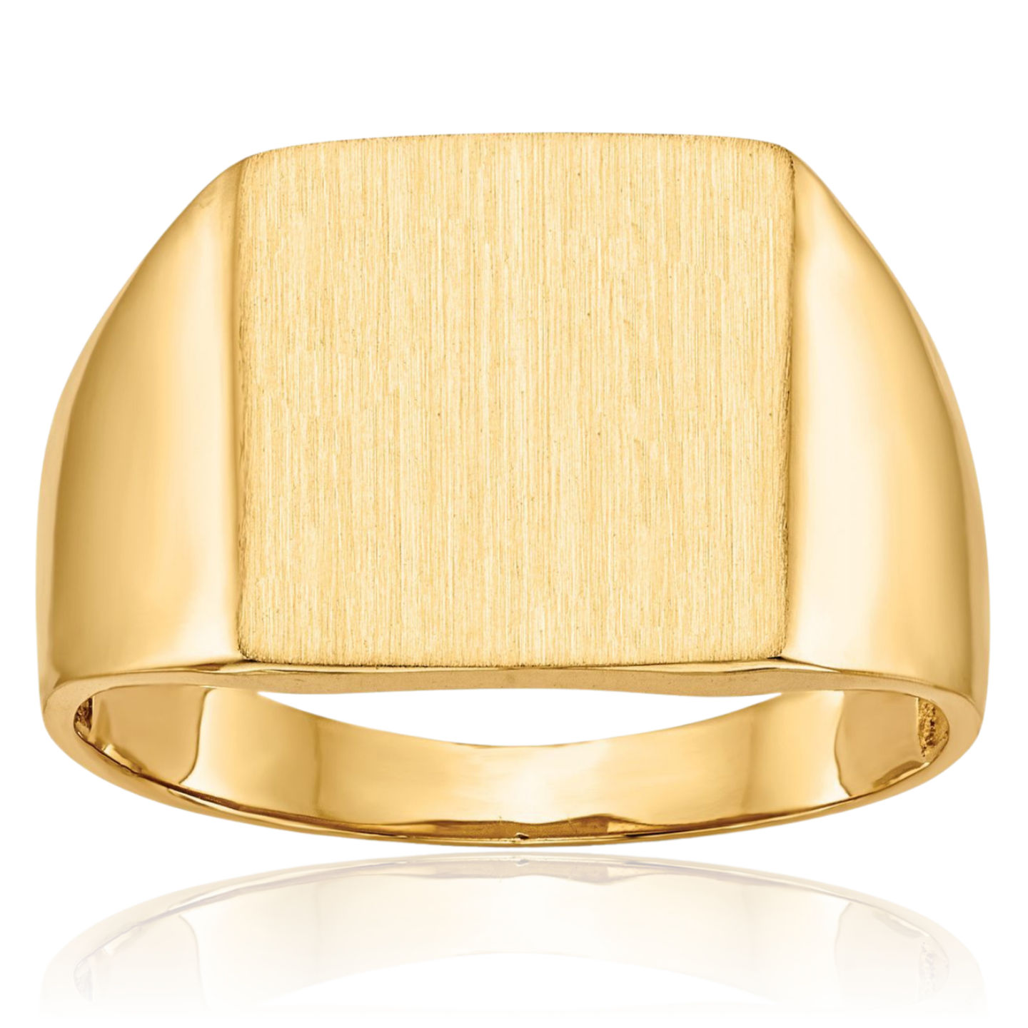 10K Solid Yellow Gold Mens Custom Engraved Signet Ring - Picture 11 of 82