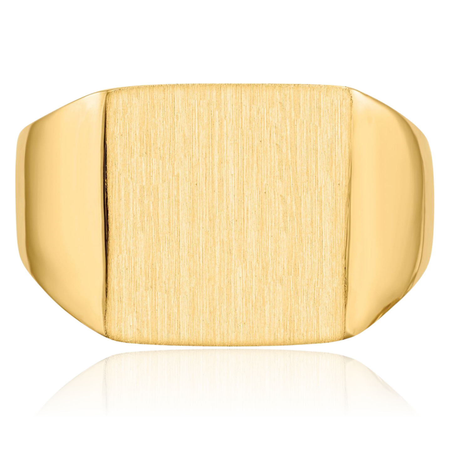 10K Solid Yellow Gold Mens Custom Engraved Signet Ring - Picture 18 of 82