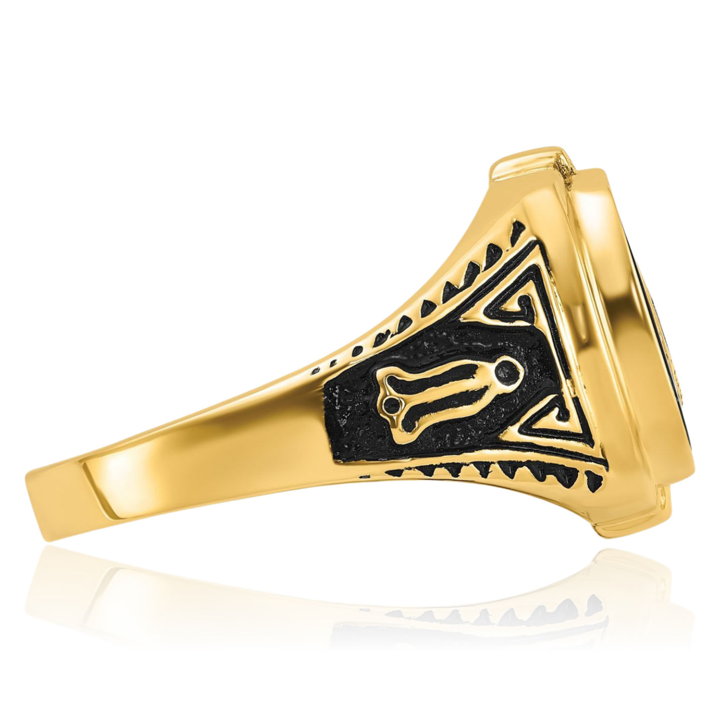 14K Solid Yellow Gold Mens Onyx Masonic Ring - Picture 33 of 110