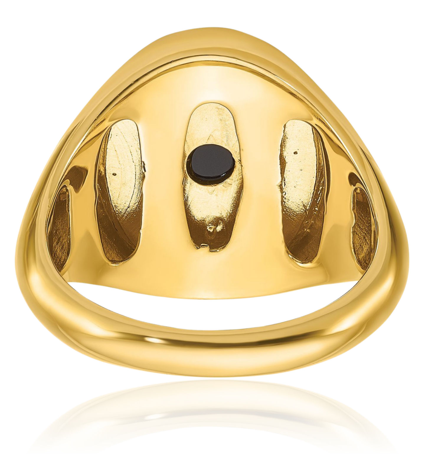 14K Solid Yellow Gold Mens Oval Onyx Diamond Statement Ring - Picture 19 of 90