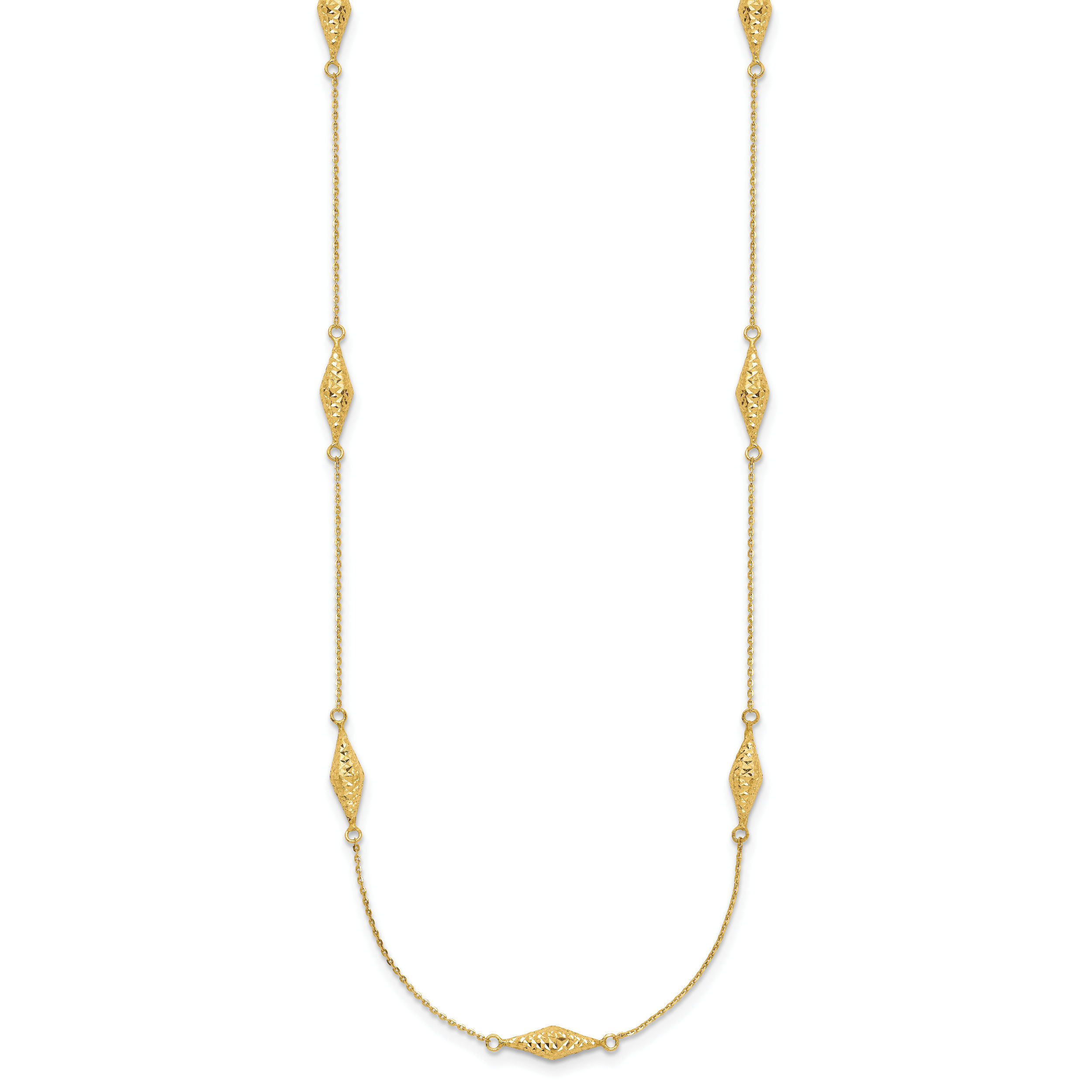 14 Karat massive Gelbgold Perlenkette Halskette - Bild 7 von 10