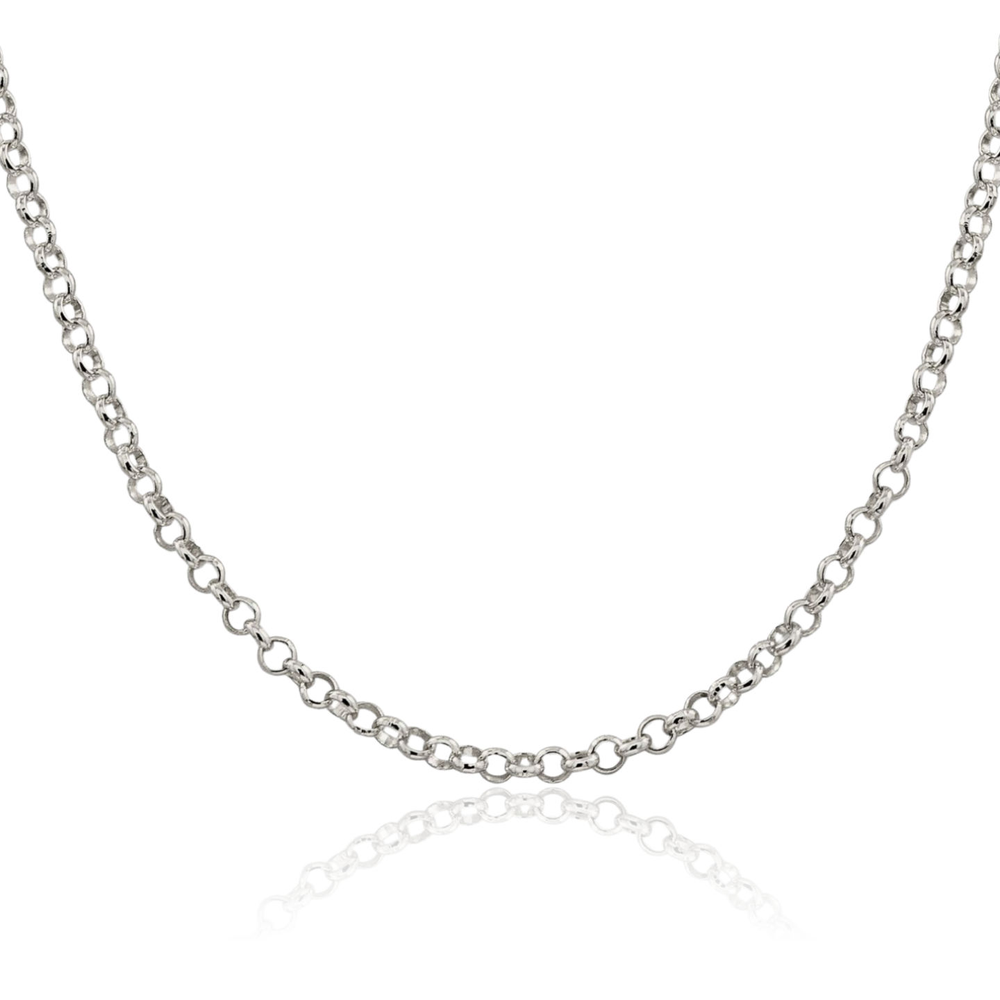 925 Sterling Silver 4mm Cable Rolo Link Chain Necklace | eBay