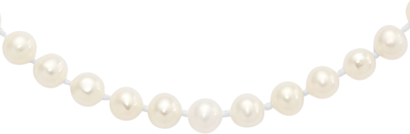 925 Sterling Silver 4mm White Round Freshwater Cultured Pearl Chain Necklace - Picture 11 of 42