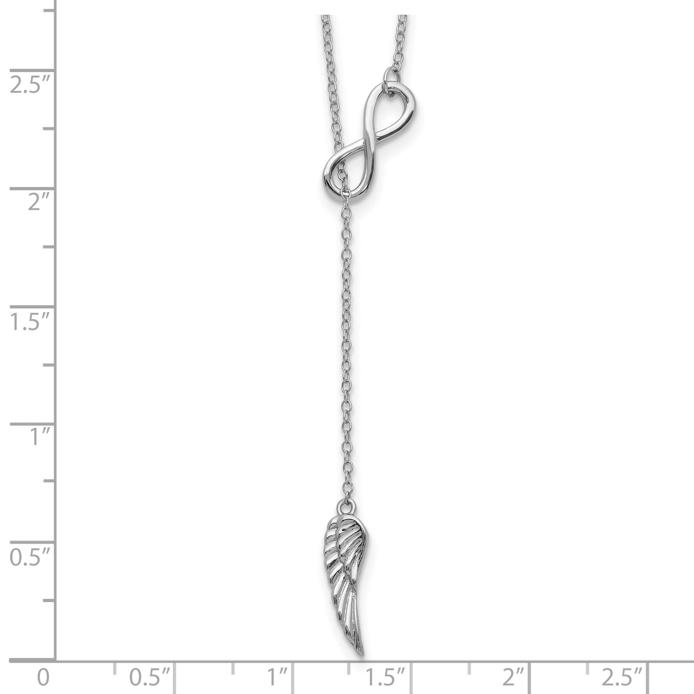 925 Sterling Silver Infinity Wing Chain Necklace - Picture 8 of 10