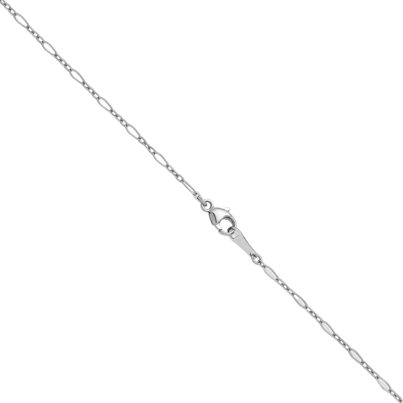 Platinum 2.4mm Oval Cable Rolo Link Chain Necklace - Picture 21 of 55