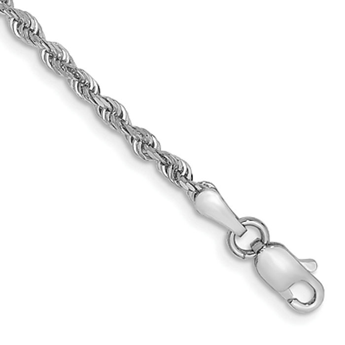 14K White Gold 2.25mm Quadruple Rope Chain