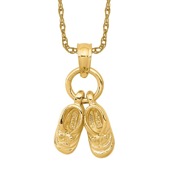 10KT Yellow Gold high quality Necklace with Shoe Pendant