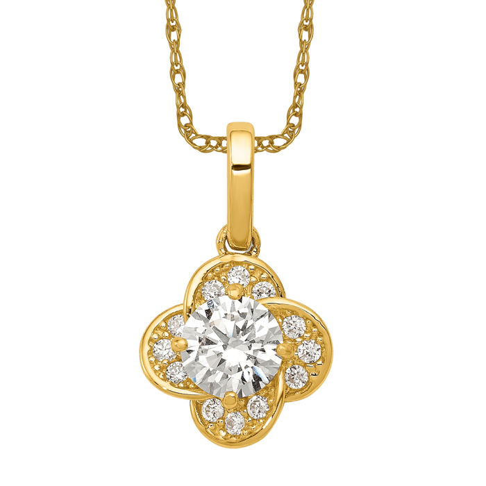 10KT GOLD pendant and necklace deals with CZ diamonds !