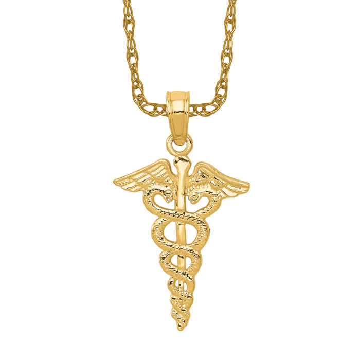 Oro amarillo macizo 10k enfermera caduceo paramédico emt doctor estudiante de medicina... - Imagen 9 de 12