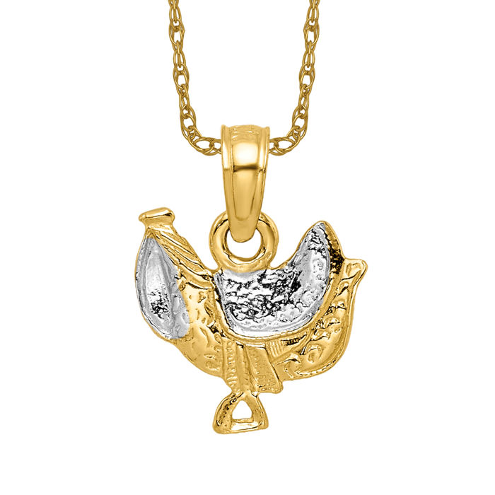 14K Two Tone buy Gold Horse Charm Pendant fo