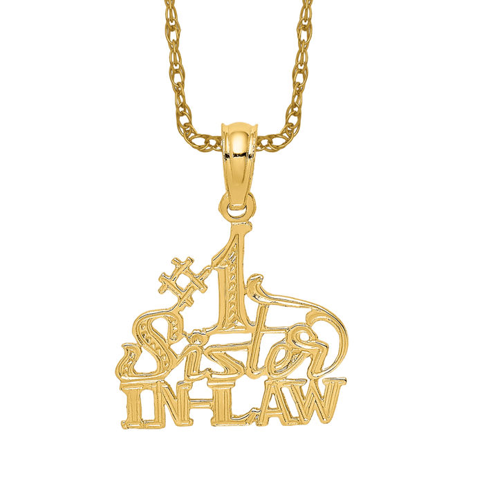 Collier meilleure belle soeur en or jaune économies massif 14 carats