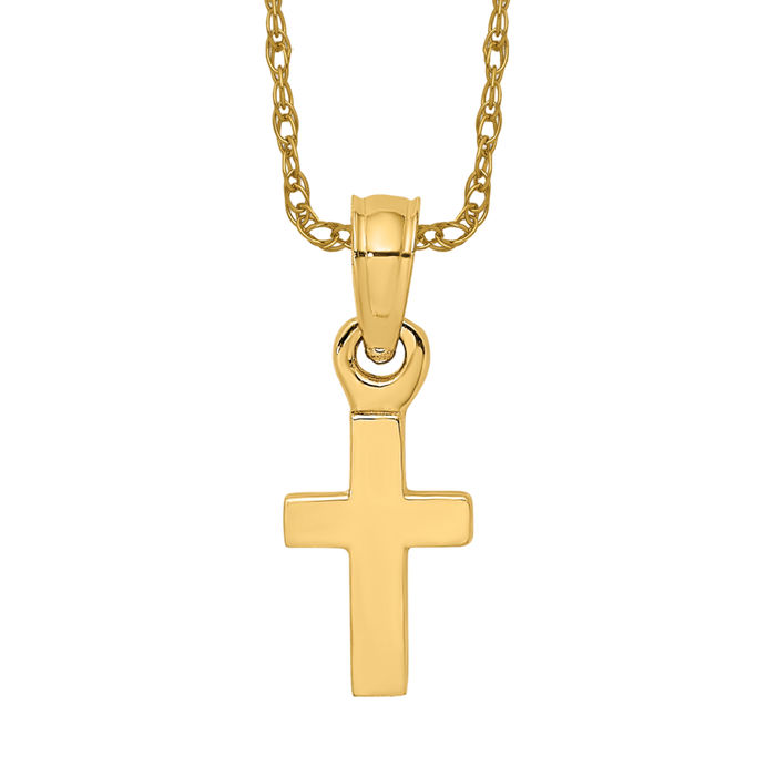 14K Yellow deals Gold Womens Cross Charm Penda