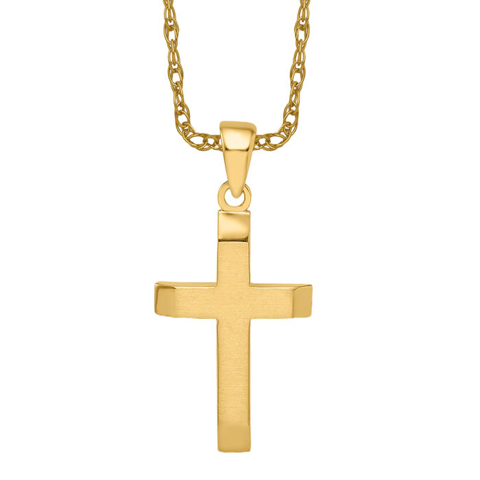 Jesus Cross 14K factory Yellow Gold Small Pendan