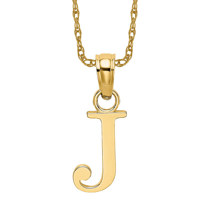 Halskette 14 Karat massiv Gelbgold Buchstabe J Initialen - Bild 10 von 12