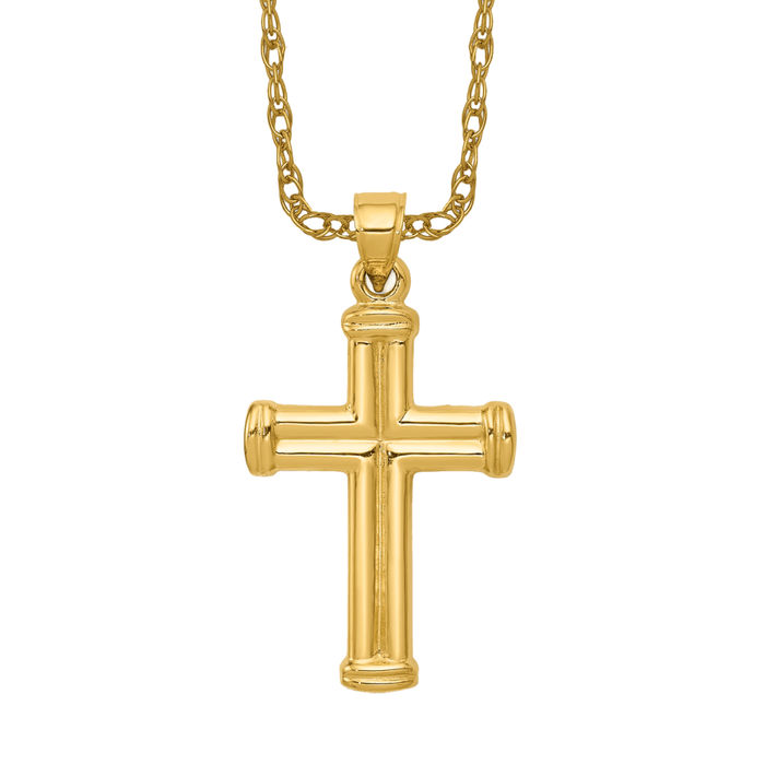 Radiant Cross Pendant 14k Yellow orders Gold Religious Jewelry Unisex