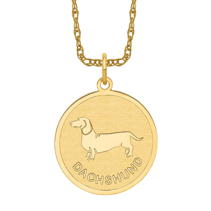 14K buy Yellow Gold Dachshund Dog Pendant