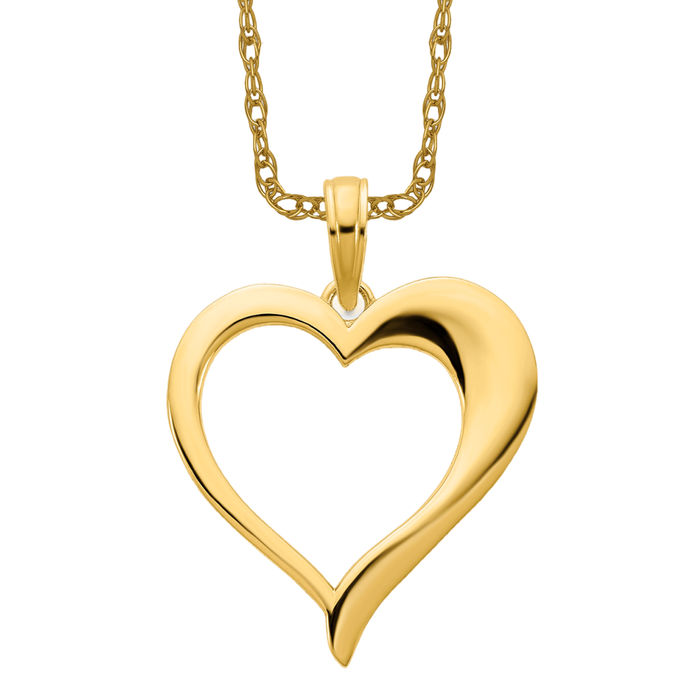 14K shops Yellow Gold Womens Heart Charm Love