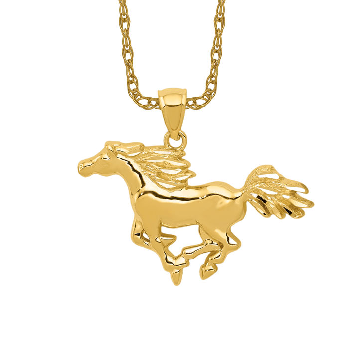 Collar caballo oro amarillo macizo 14k - Imagen 10 de 12
