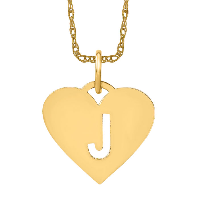 Womens 14K Yellow Gold 2024 Letter J Charm Pe