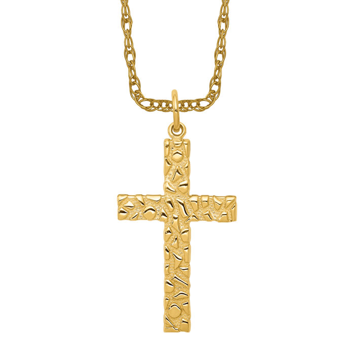 New 14k Gold Jesus on deals Skinny Cross Charm Pendant